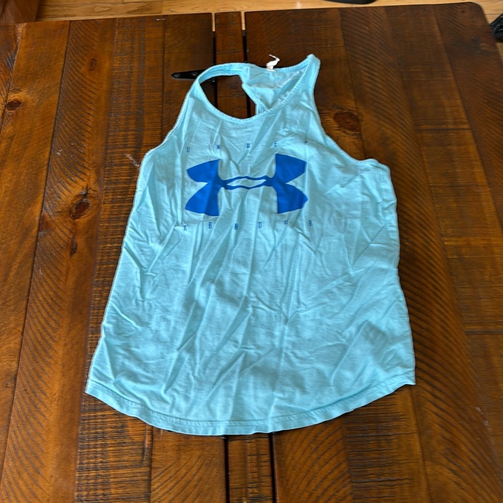 Small under Armour tank top. Turquoise. Good condition. See photos.